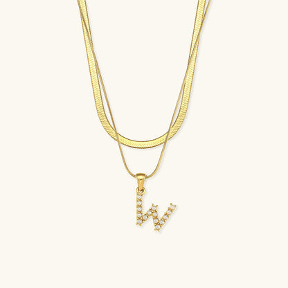 Layered Gold Initial Necklace with Freshwater Pearls – Waterproof, Hypoallergenic, 14-Inch Adjustable Length 11