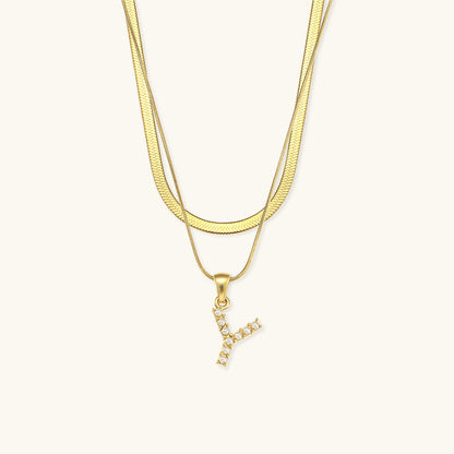 Layered Gold Initial Necklace with Freshwater Pearls – Waterproof, Hypoallergenic, 14-Inch Adjustable Length 27