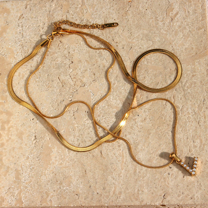 Layered Gold Initial Necklace with Freshwater Pearls – Waterproof, Hypoallergenic, 14-Inch Adjustable Length 4