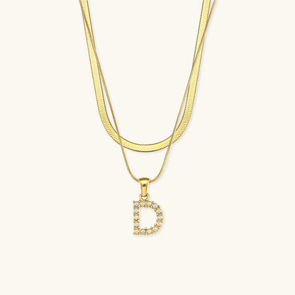 Layered Gold Initial Necklace with Freshwater Pearls – Waterproof, Hypoallergenic, 14-Inch Adjustable Length 8