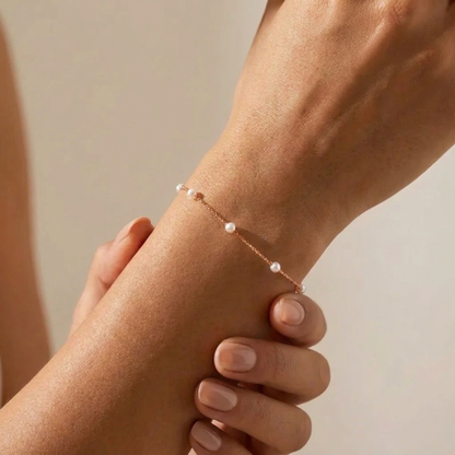 Lea Dainty Pearl Bracelet | Dainty Pearl Bracelet with Adjustable Length | Hypoallergenic Accessory for Effortless Elegance 7
