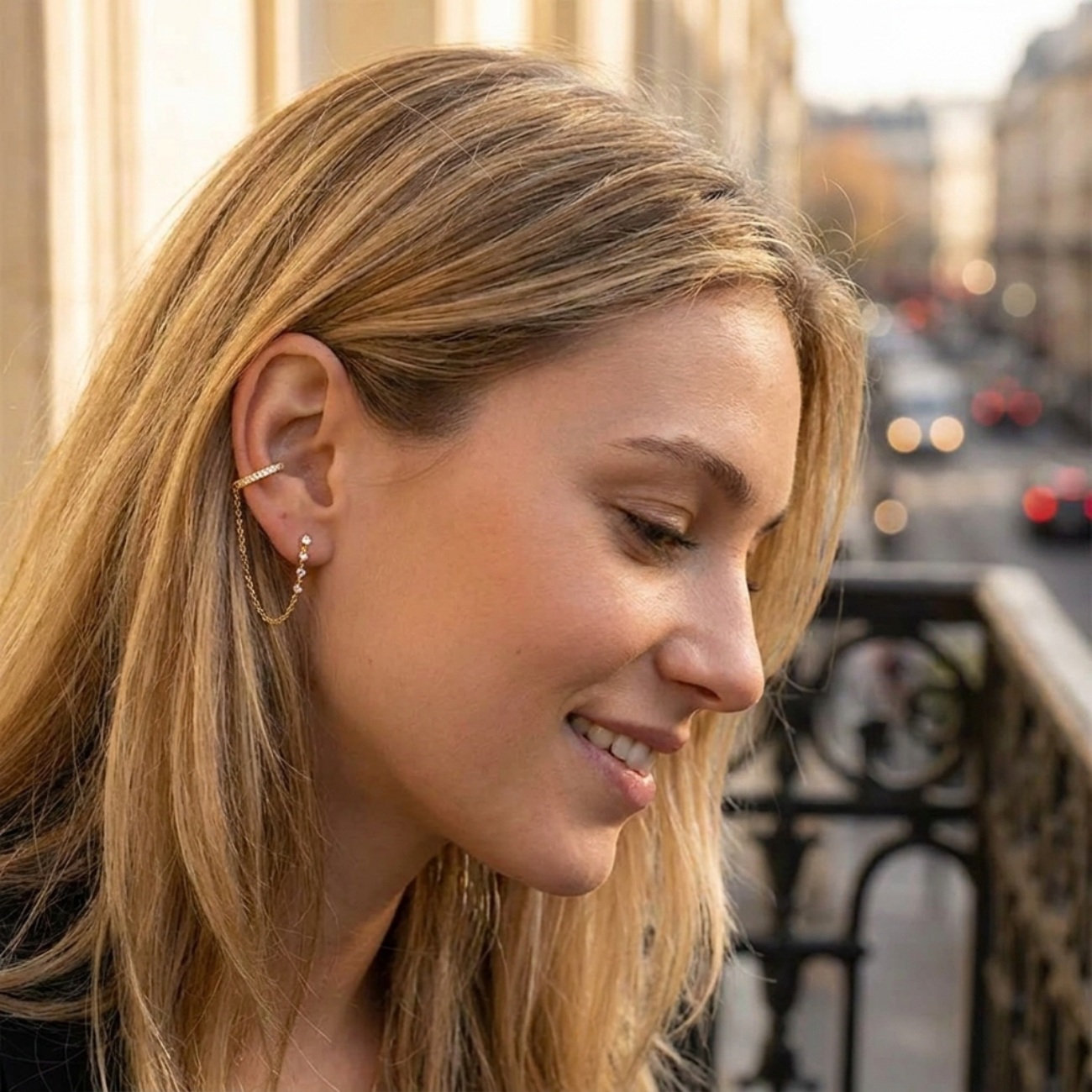 Liana Chain Cuff Earrings