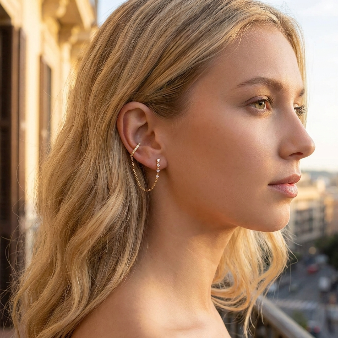 Liana Chain Cuff Earrings