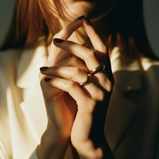 Jasmine Gold Wave Ring