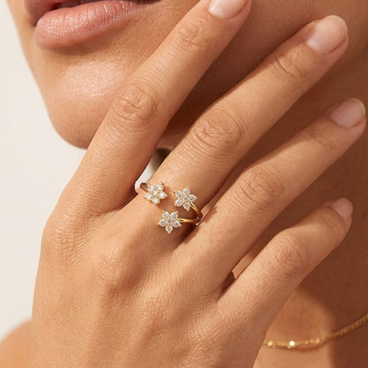 Lydia Collection | Crystal Flower Ring with Adjustable Fit & Elegant Design | Timeless Jewelry for Any Occasion 0