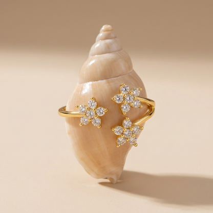Lydia Collection | Crystal Flower Ring with Adjustable Fit & Elegant Design | Timeless Jewelry for Any Occasion 1