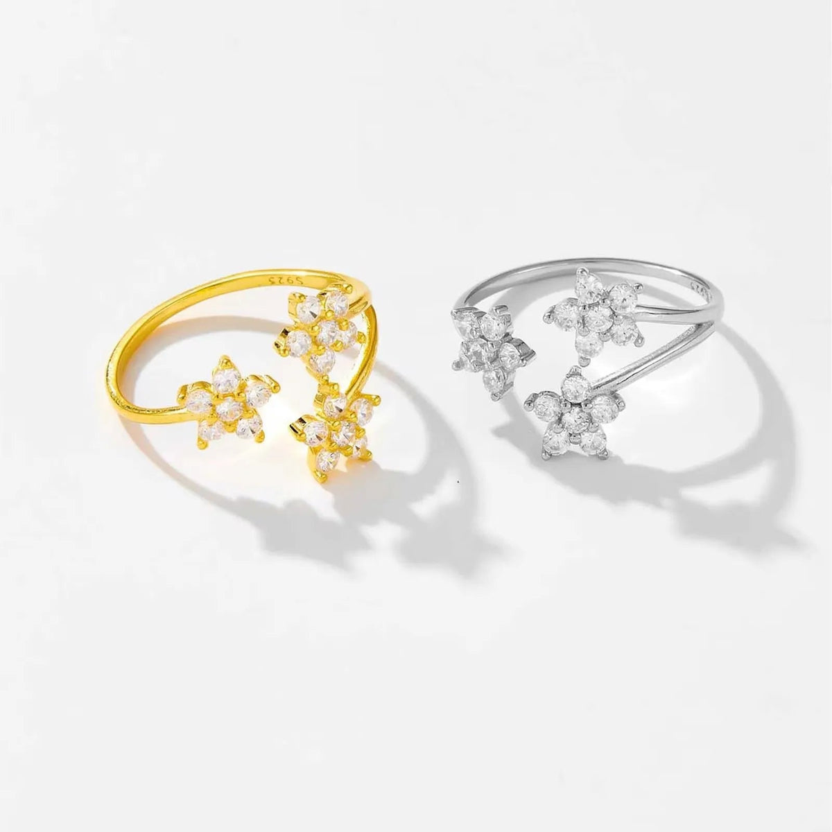 Lydia Collection | Crystal Flower Ring with Adjustable Fit & Elegant Design | Timeless Jewelry for Any Occasion 3