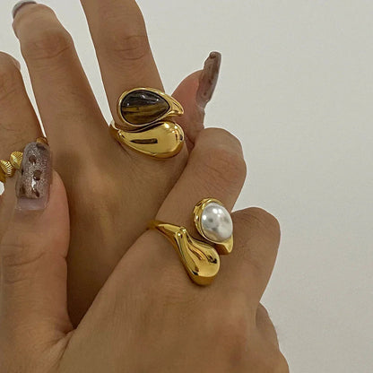 Jolene Amber Pearl Ring