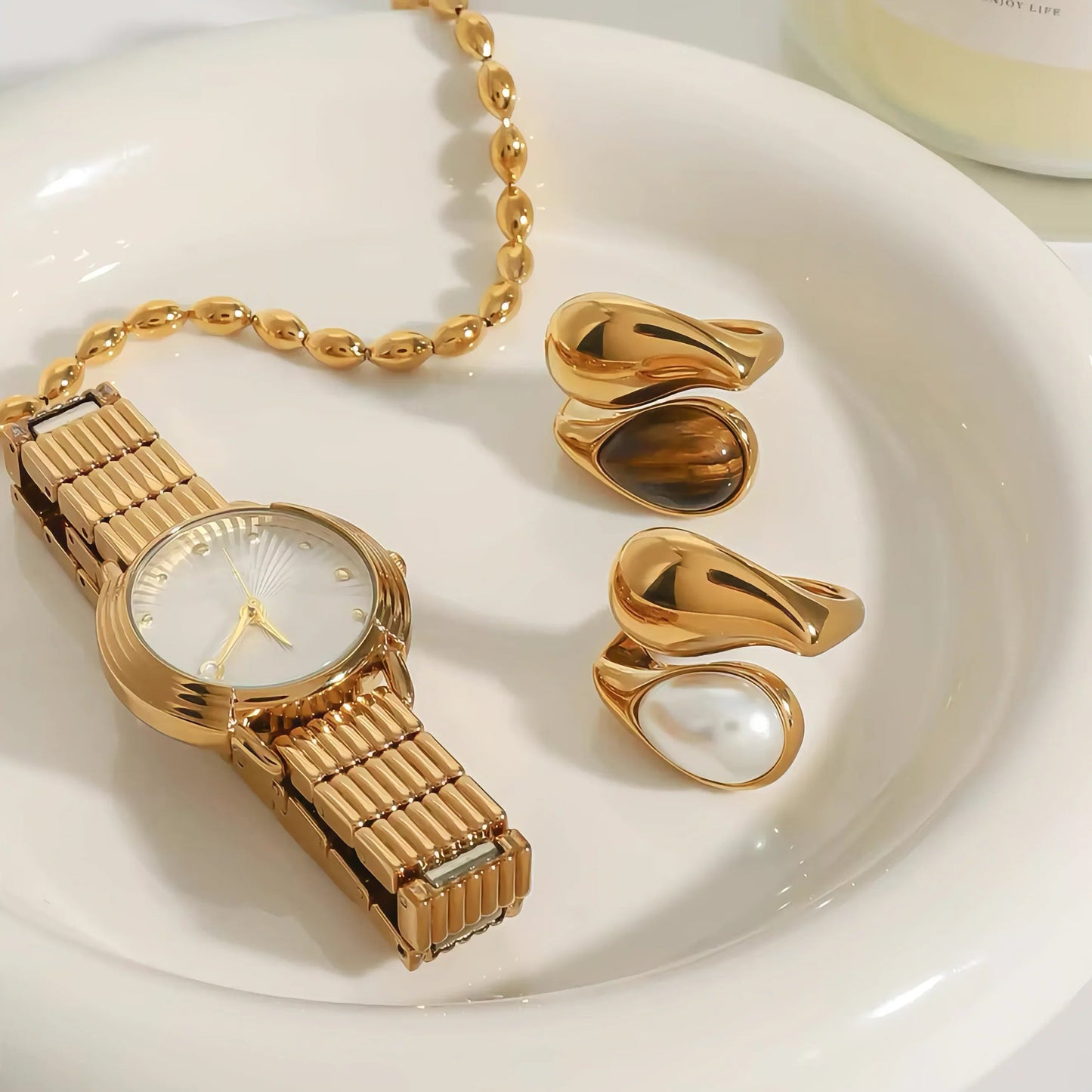 Jolene Amber Pearl Ring