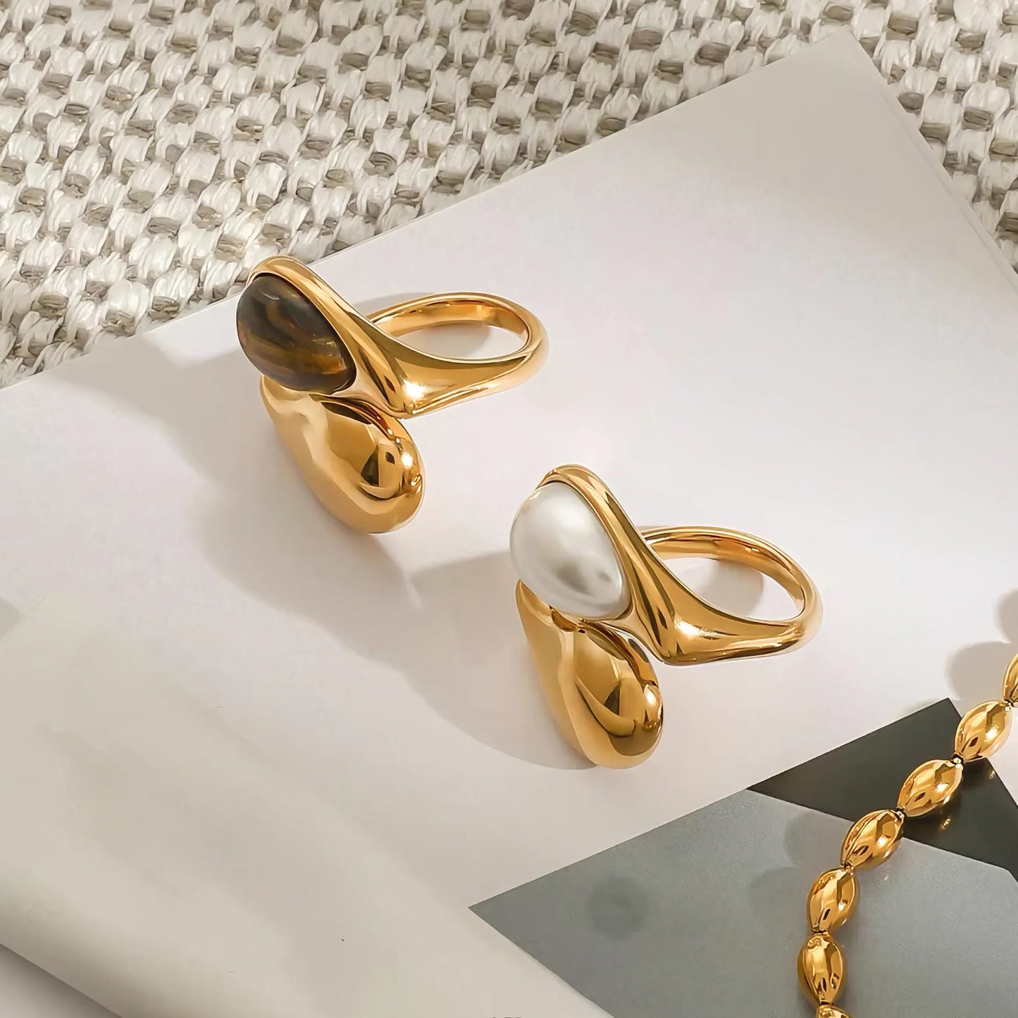 Jolene Amber Pearl Ring