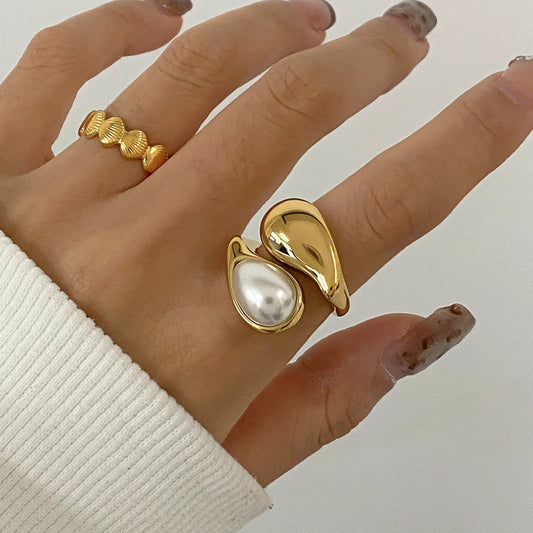 Jolene Amber Pearl Ring