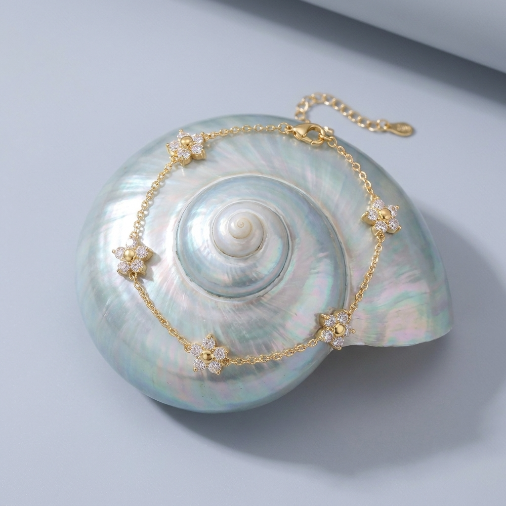 Mia Collection | Elegant Gold Crystal Bracelet with Adjustable Length | Hypoallergenic Jewelry for Daily Wear 5