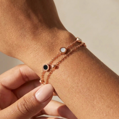 Olivia Layered Bracelet | Double-Chain Design in 18K Gold-Plated Steel | Waterproof & Adjustable for Everyday Elegance 5