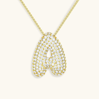 Personalized 18k Gold Initial Necklace with Diamond Simulant – Customizable Hypoallergenic Jewelry for Women 0