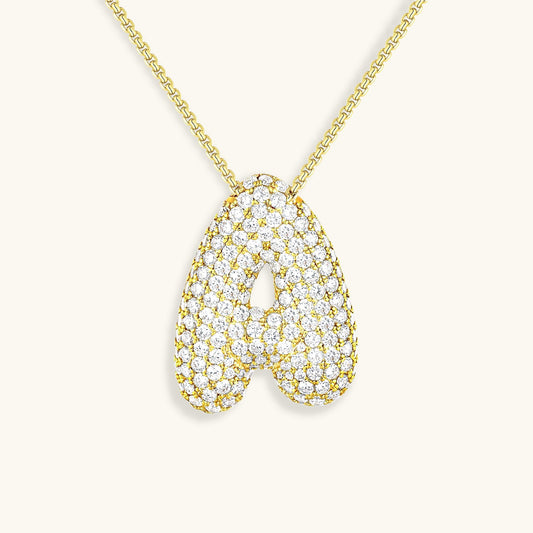 Personalized 18k Gold Initial Necklace with Diamond Simulant – Customizable Hypoallergenic Jewelry for Women 0