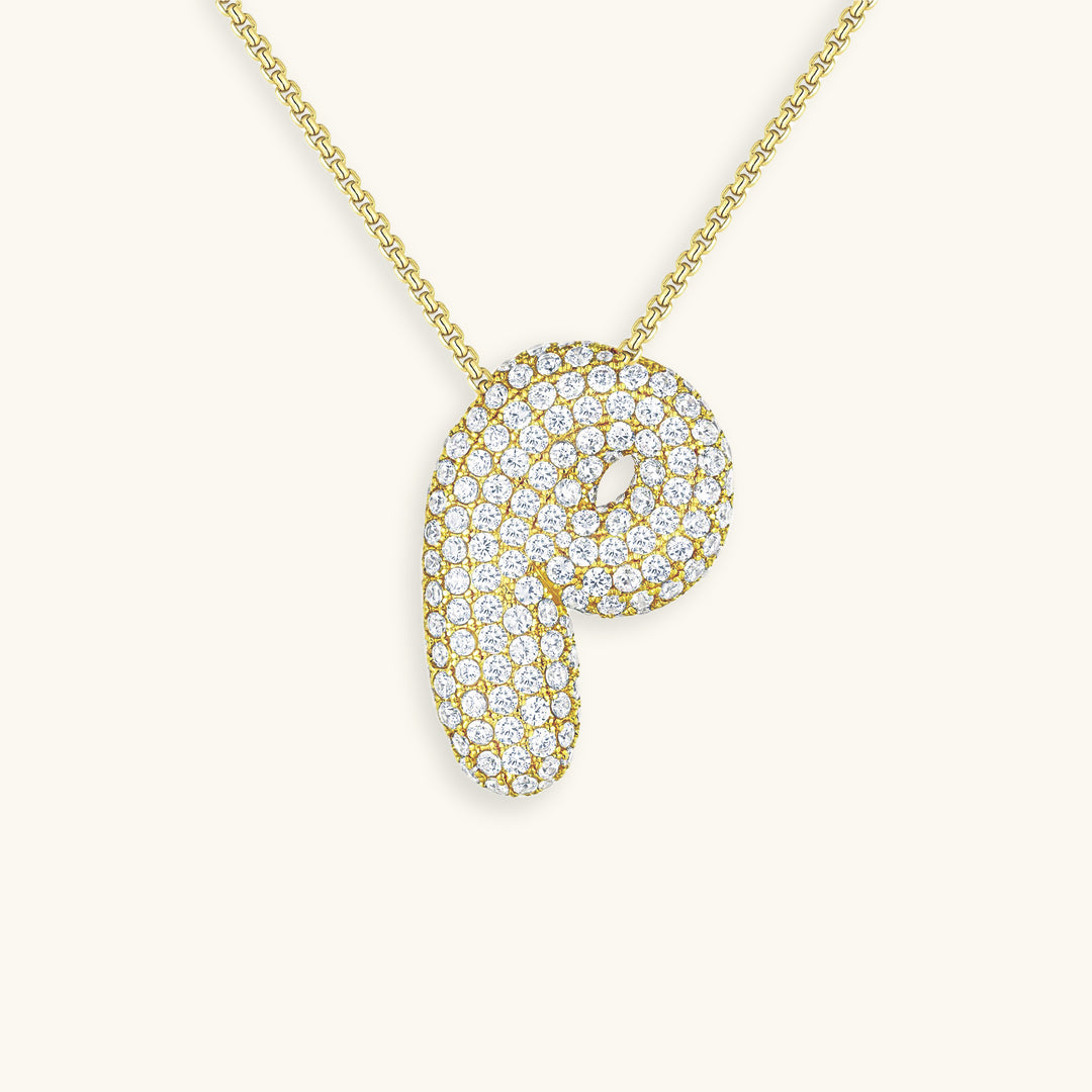 Personalized 18k Gold Initial Necklace with Diamond Simulant – Customizable Hypoallergenic Jewelry for Women 14