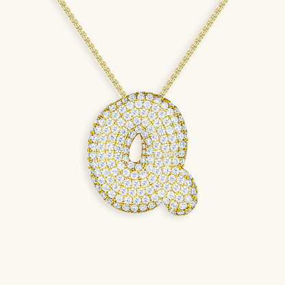 Personalized 18k Gold Initial Necklace with Diamond Simulant – Customizable Hypoallergenic Jewelry for Women 42