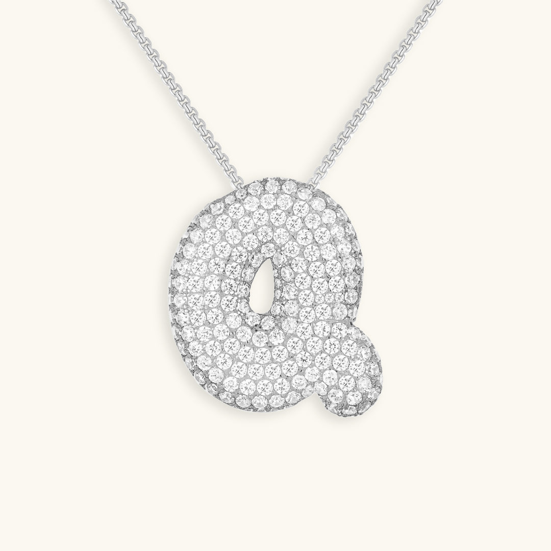 Personalized 18k Gold Initial Necklace with Diamond Simulant – Customizable Hypoallergenic Jewelry for Women 48