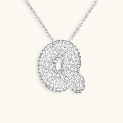 Personalized 18k Gold Initial Necklace with Diamond Simulant – Customizable Hypoallergenic Jewelry for Women 48