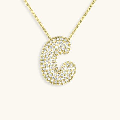 Personalized 18k Gold Initial Necklace with Diamond Simulant – Customizable Hypoallergenic Jewelry for Women 49