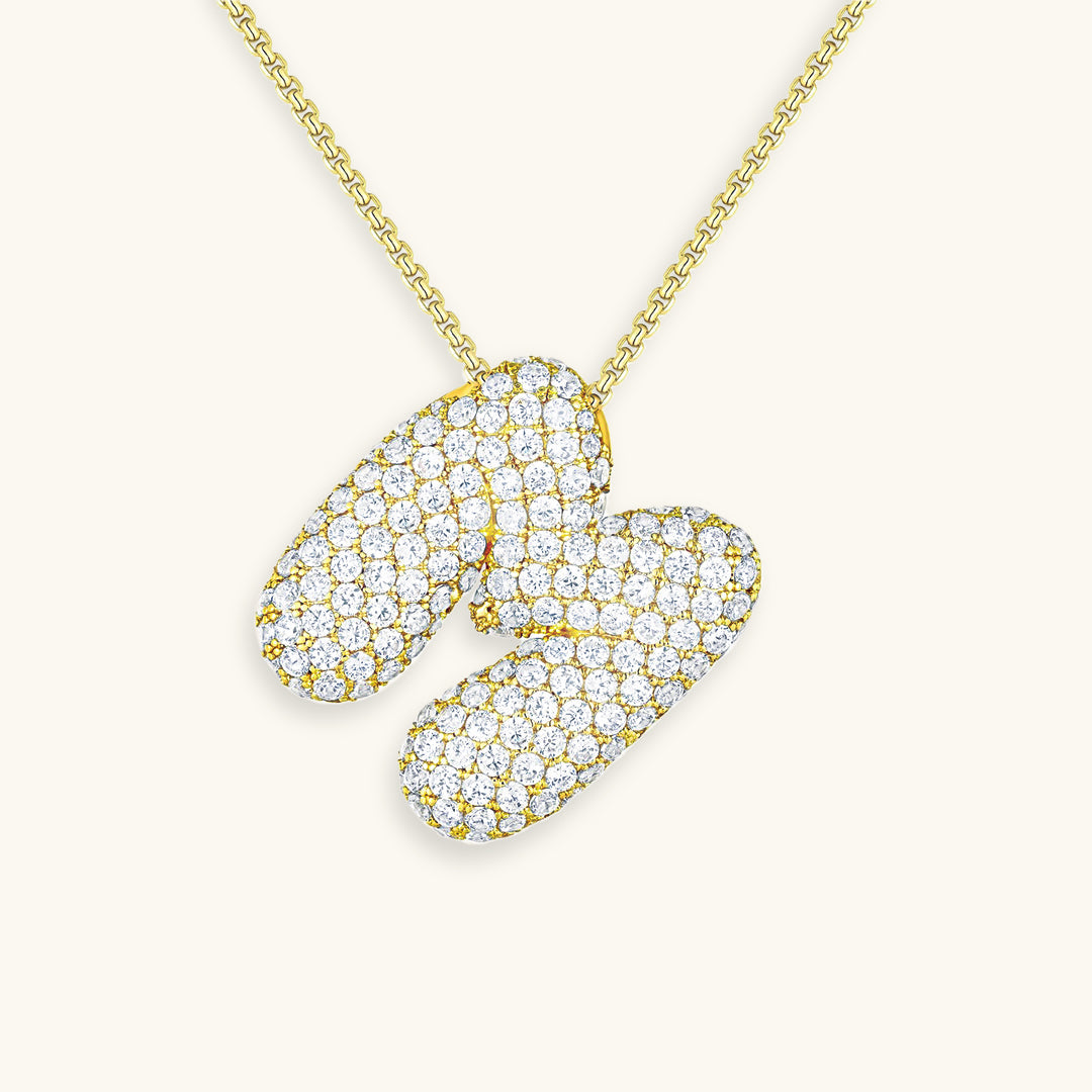 Personalized 18k Gold Initial Necklace with Diamond Simulant – Customizable Hypoallergenic Jewelry for Women 50