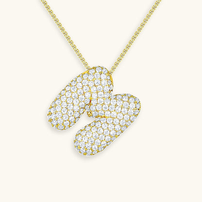 Personalized 18k Gold Initial Necklace with Diamond Simulant – Customizable Hypoallergenic Jewelry for Women 50