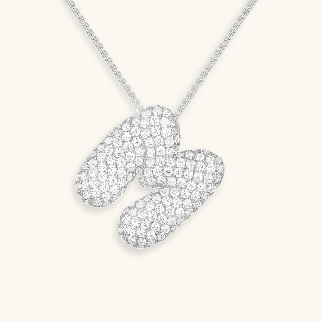 Personalized 18k Gold Initial Necklace with Diamond Simulant – Customizable Hypoallergenic Jewelry for Women 52
