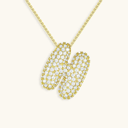 Personalized 18k Gold Initial Necklace with Diamond Simulant – Customizable Hypoallergenic Jewelry for Women 9