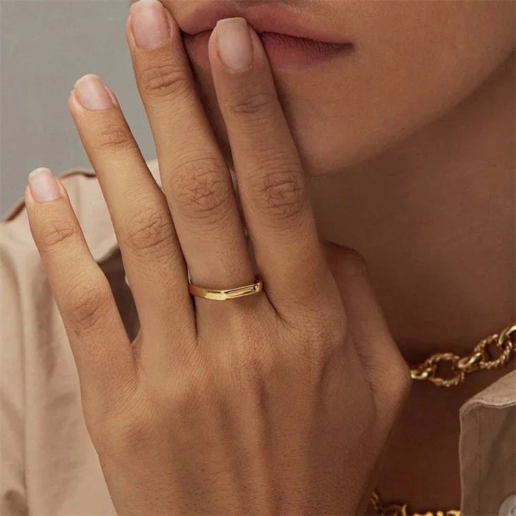 Ember Geometric Gold Ring
