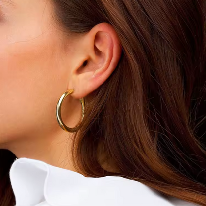 Layla Broad Round Hoops