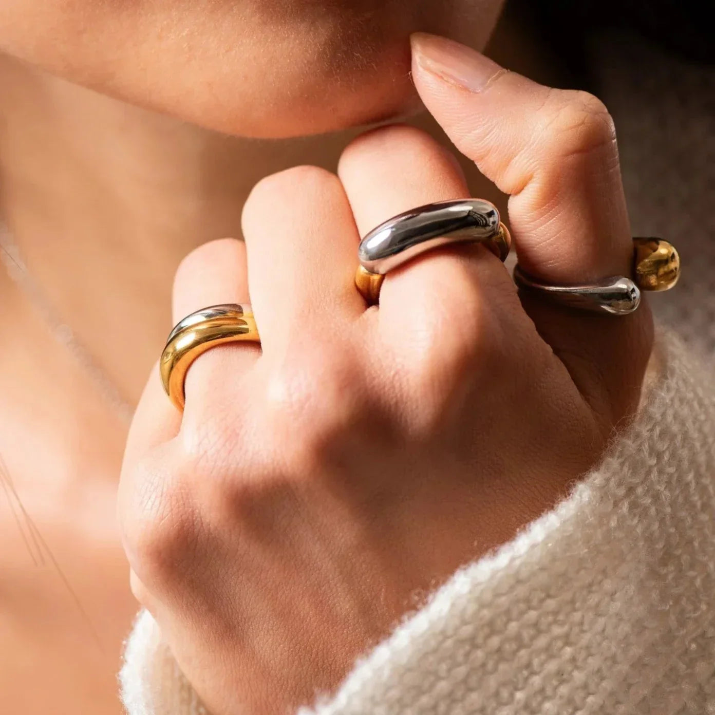 Addy Two Tone Gold Ring