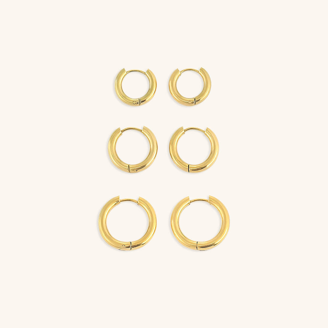 Small Gold Hoop Earrings in Stainless Steel-Plated 14k Gold – Hypoallergenic and Water Resistant