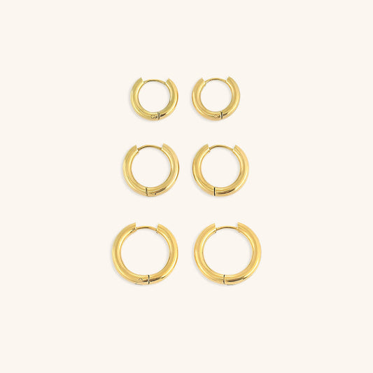 Small Gold Hoop Earrings in Stainless Steel-Plated 14k Gold – Hypoallergenic and Water Resistant