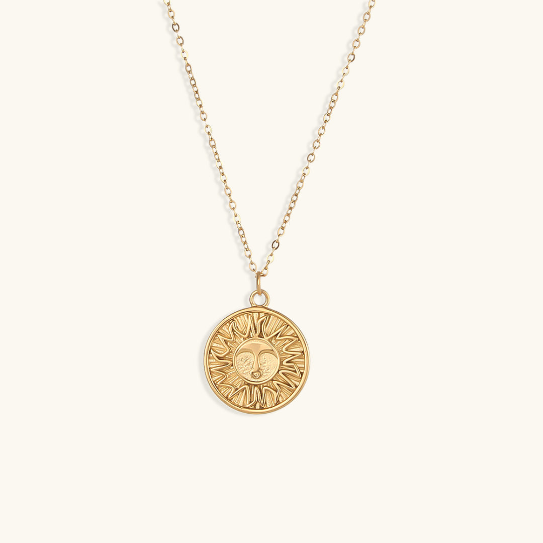 Soleil Gold Necklace - 18k Gold-Plated Stainless Steel Sunbeam Design, Adjustable Length, Hypoallergenic, Water Resistant 1