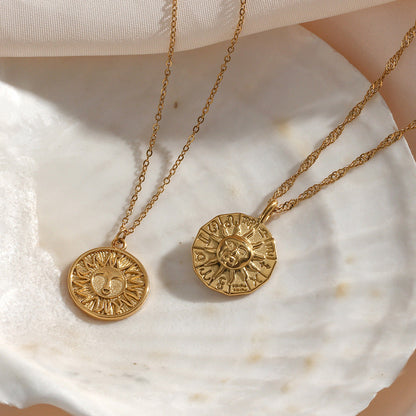 Soleil Gold Necklace - 18k Gold-Plated Stainless Steel Sunbeam Design, Adjustable Length, Hypoallergenic, Water Resistant 3