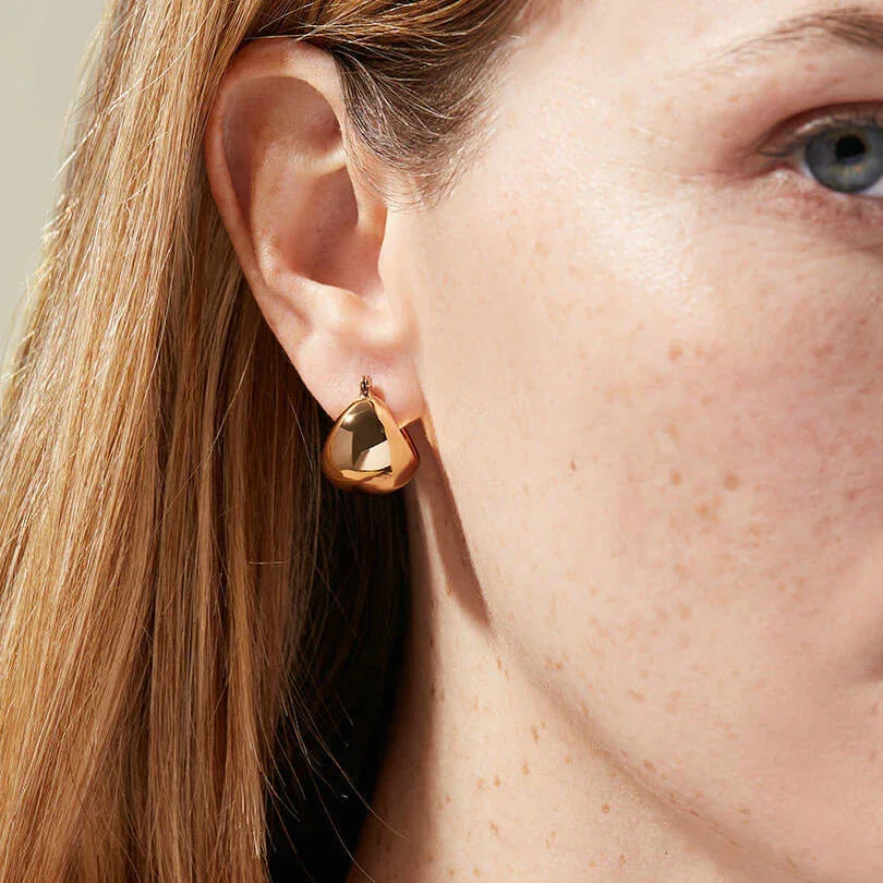 Olive Gold Huggie Earrings