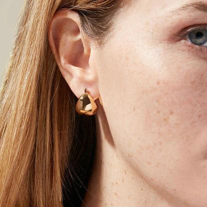 Olive Gold Huggie Earrings