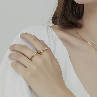 Twisted Gold Ring for Women – Ethically Sourced Stainless Steel with 18k Gold Plating, Hypoallergenic and Stylish Design 3