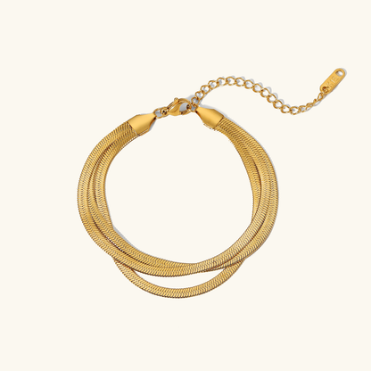 Noelia Layered Herringbone Bracelet