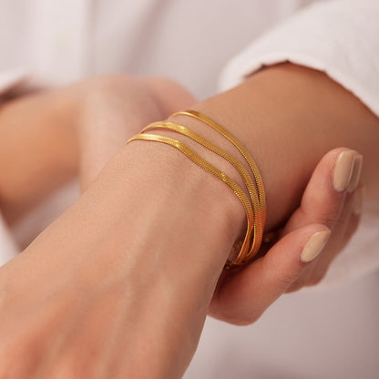 Noelia Layered Herringbone Bracelet