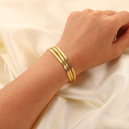 Noelia Layered Herringbone Bracelet