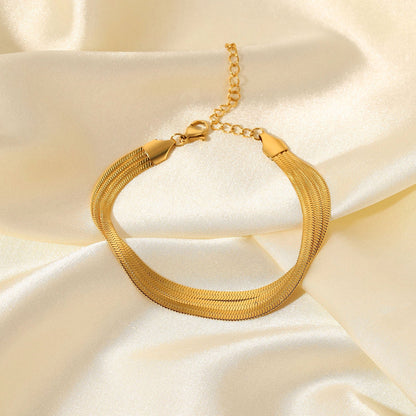 Noelia Layered Herringbone Bracelet