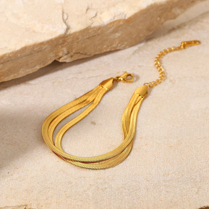 Noelia Layered Herringbone Bracelet