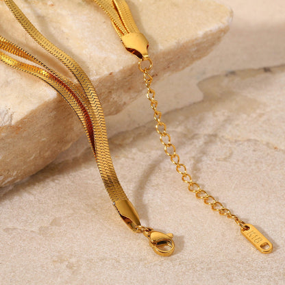 Noelia Layered Herringbone Bracelet