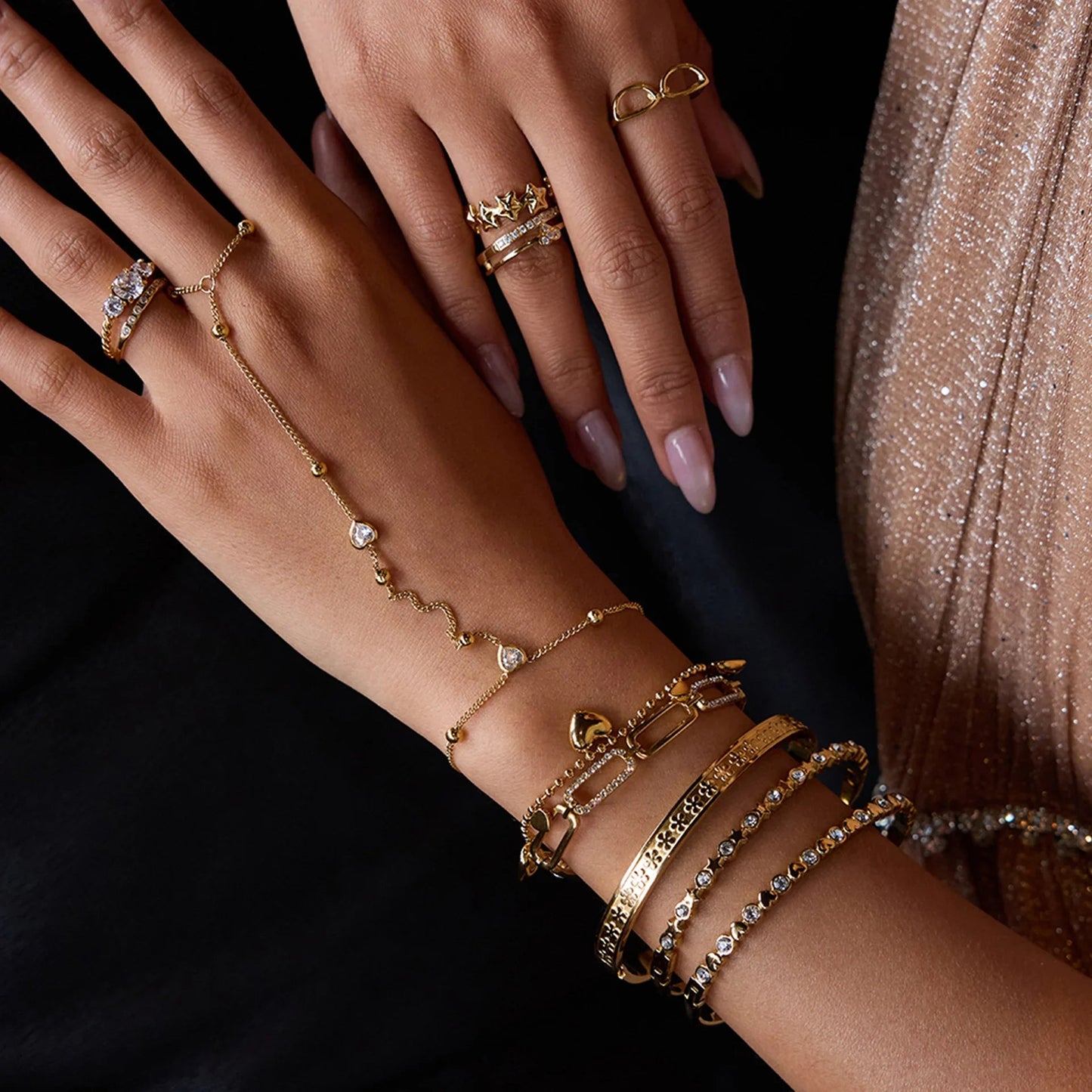 Cecelia Gold Hand Chain