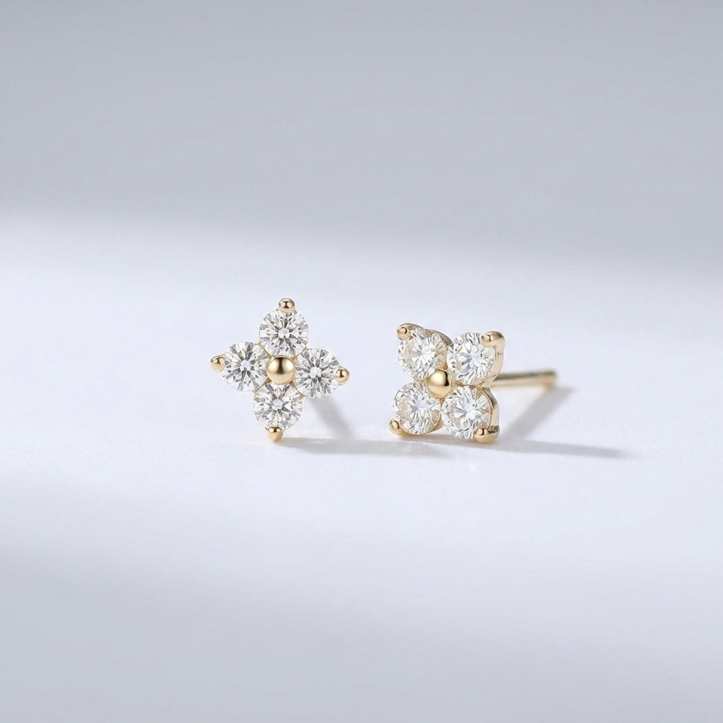 Women's Gold-Plated Stud Earrings | Elegant Lightweight Hypoallergenic Jewelry 1