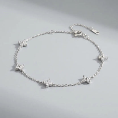 Women's Gold Plated Sterling Silver Bracelet | Elegant Minimalist Zircon Crystal Jewelry 3