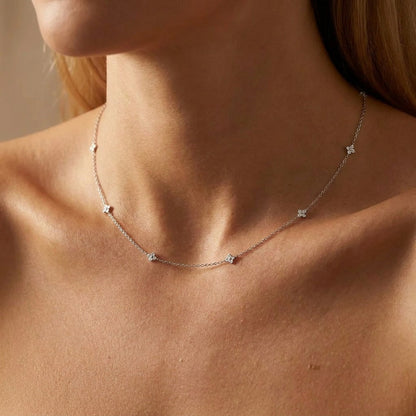 Women's Gold Plated Sterling Silver Necklace | Elegant Minimalist Crystal Jewelry 5