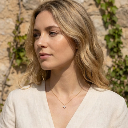 Women's Gold Plated Sterling Silver Necklace | Elegant Minimalist Crystal Pendant Jewelry 1