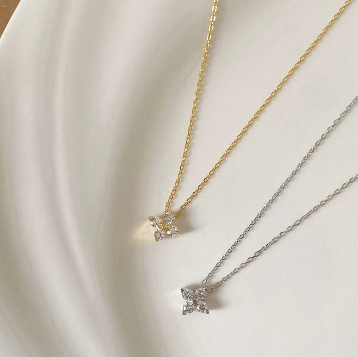 Women's Gold Plated Sterling Silver Necklace | Elegant Minimalist Crystal Pendant Jewelry 5